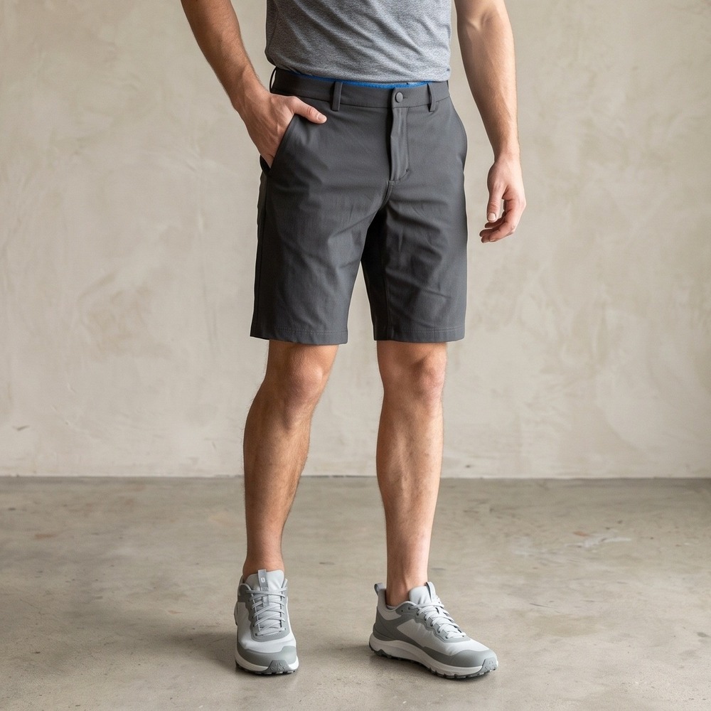 Lululemon Mens Commission Shorts 36 Gray Flat Front Flap Pocket Athleisure Golf